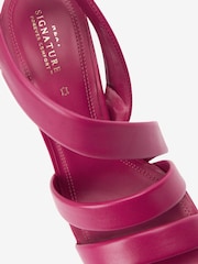 Pink Signature Asymmetric Strap Sandals - Image 9 of 9