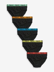 Black Jacquard Waistband Briefs 5 Pack (1.5-16yrs) - Image 1 of 1