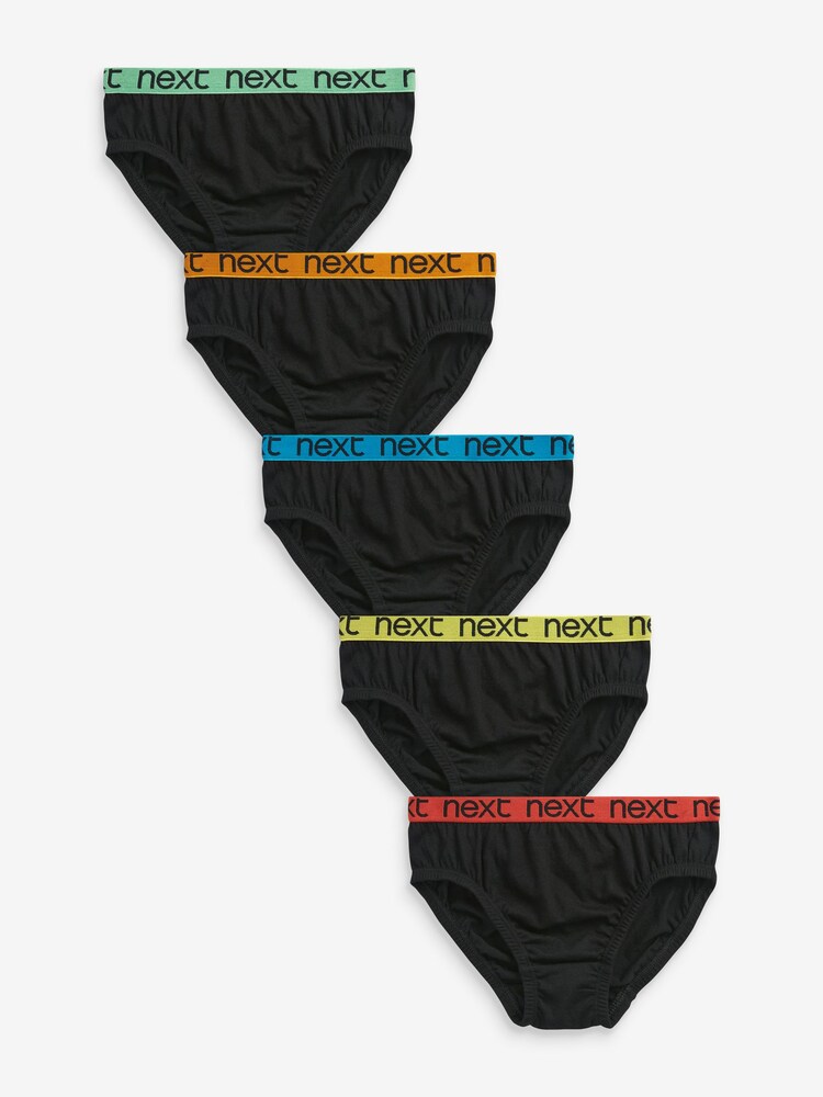 Black Jacquard Waistband Briefs 5 Pack (1.5-16yrs) - Image 1 of 1