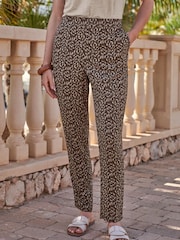 Pure Collection Green Printed Tapered Trousers - Image 1 of 3