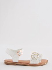 White Flower Detail Sandals - Image 2 of 4