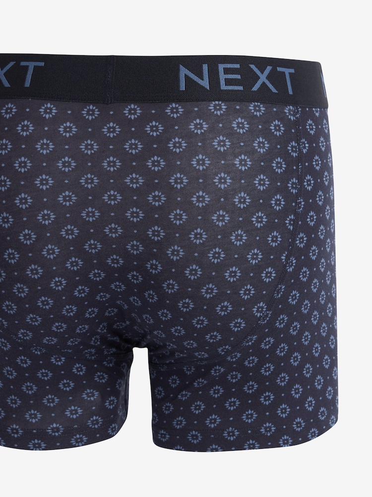 Blue Dark Geometric A-Front Boxers 4 Pack - Image 2 of 3