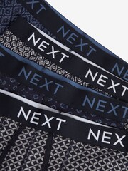 Blue Dark Geometric A-Front Boxers 4 Pack - Image 3 of 3