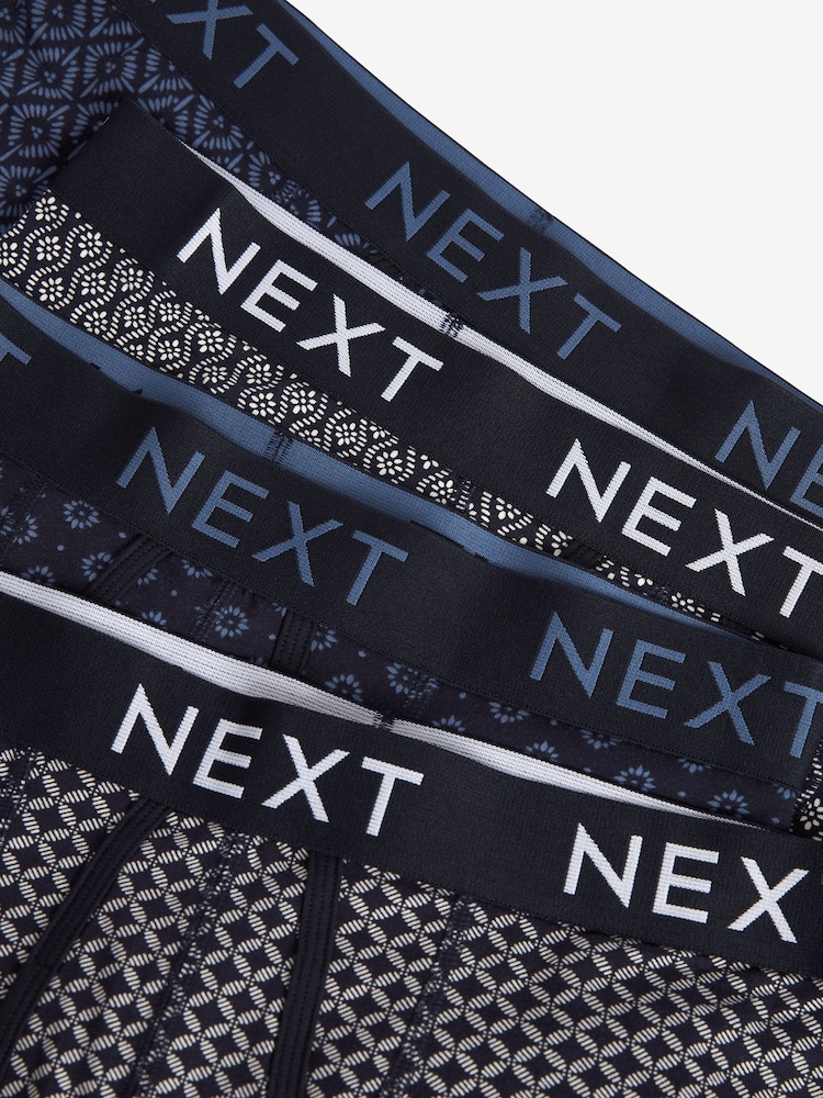 Blue Dark Geometric A-Front Boxers 4 Pack - Image 3 of 3