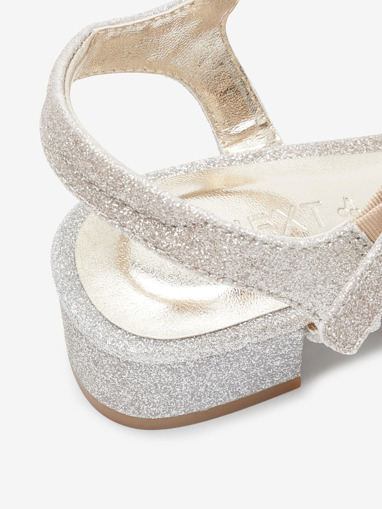 Silver Gold Ombre Glitter Occasion Heel Sandals - Image 5 of 5