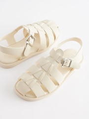 Off-White Leather Fisherman Sandals - Image 2 of 5