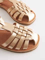 Gold Shimmer Leather Fisherman Sandals - Image 3 of 5