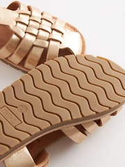 Gold Shimmer Leather Fisherman Sandals - Image 4 of 5