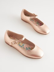 Rose Gold Metallic Square Toe Mary Jane Shoes - Image 2 of 5