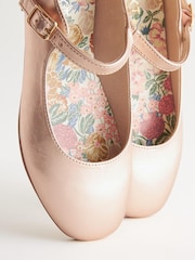 Rose Gold Metallic Square Toe Mary Jane Shoes - Image 4 of 5