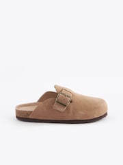 Tan Brown Suede Slip-On Clogs - Image 2 of 5
