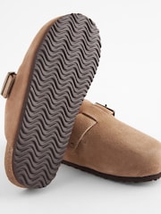 Tan Brown Suede Slip-On Clogs - Image 3 of 5