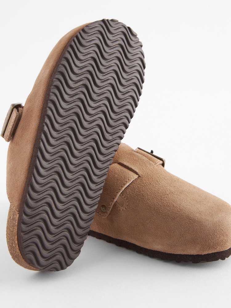 Tan Brown Suede Slip-On Clogs - Image 3 of 5