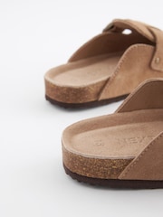 Tan Brown Suede Slip-On Clogs - Image 5 of 5