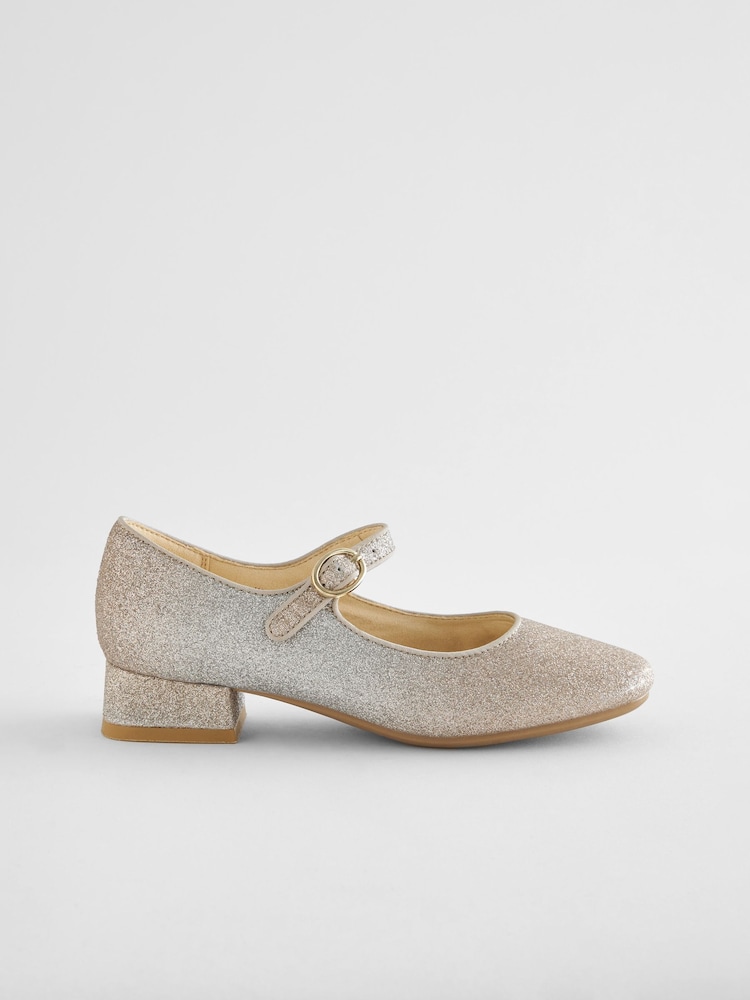 Silver/Gold Ombre Glitter Flared Heel Occasion Shoes - Image 2 of 5