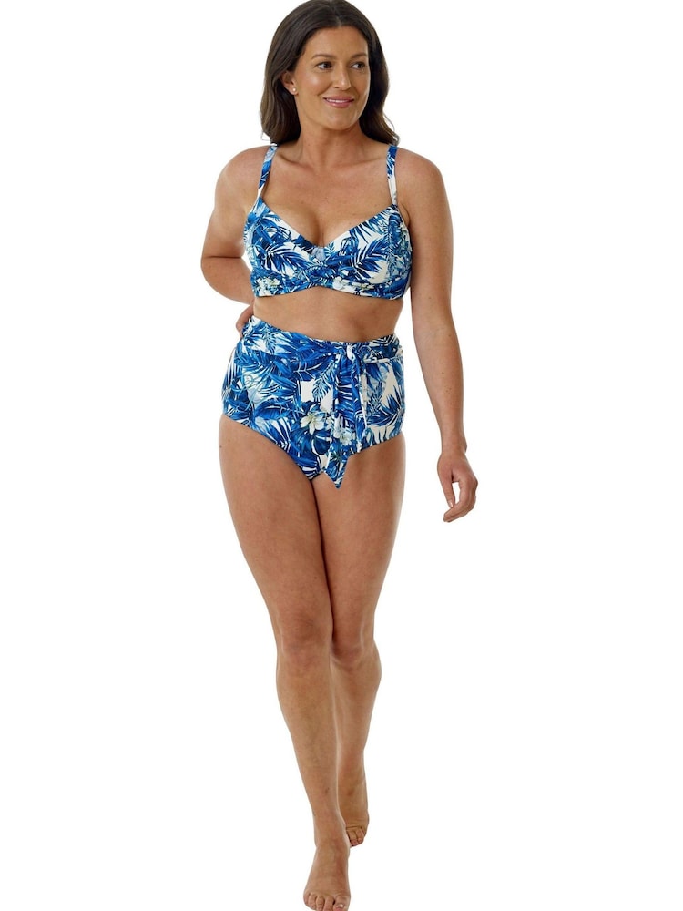 Seaspray Blue Capri Tropical High Waisted Bikini Briefs - Image 2 of 5