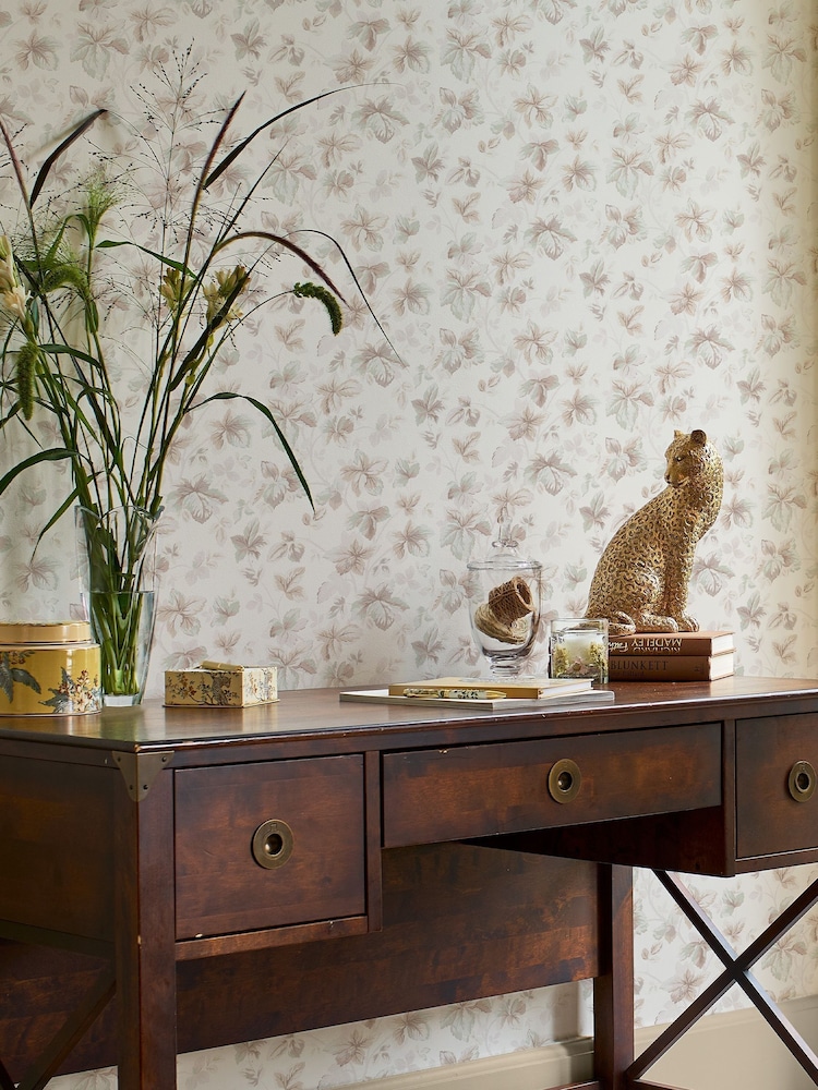 Laura Ashley Natural Autumn Leaves A4 Wallpaper Sample - Image 1 of 2