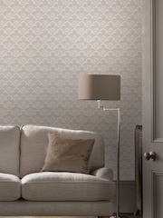 Laura Ashley Dove Grey Coralie A4 Wallpaper Sample - Image 1 of 2