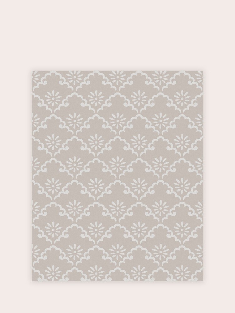 Laura Ashley Dove Grey Coralie A4 Wallpaper Sample - Image 2 of 2