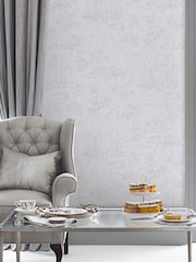 Laura Ashley Sugared Grey Toile de Joy A4 Wallpaper Sample - Image 1 of 2