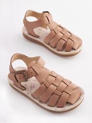 Tan Brown Standard Fit (F) Fisherman Leather Sandals - Image 1 of 4