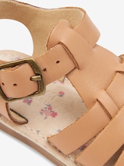 Tan Brown Standard Fit (F) Fisherman Leather Sandals - Image 3 of 4