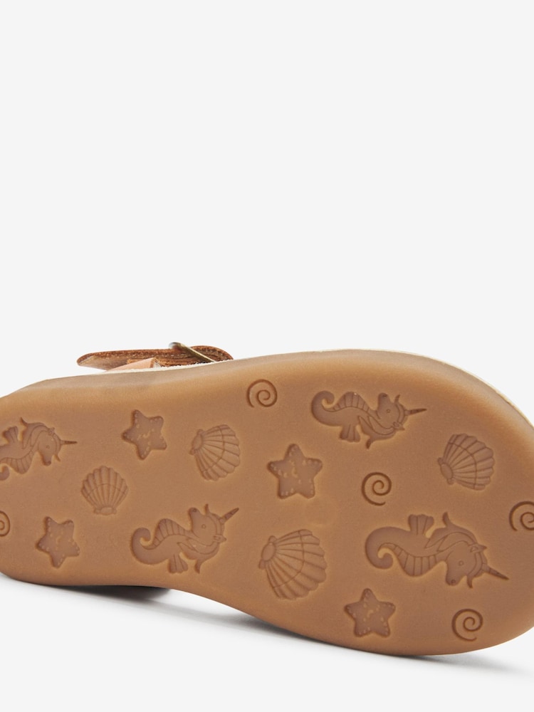 Tan Brown Standard Fit (F) Fisherman Leather Sandals - Image 4 of 4