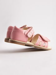 Pink Standard Fit (F) Adjustable Strap Scallop Sandals - Image 4 of 5