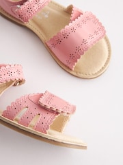 Pink Standard Fit (F) Adjustable Strap Scallop Sandals - Image 5 of 5