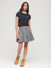 Superdry Blue Vintage Womens Pleated Mini Skirt - Image 3 of 4