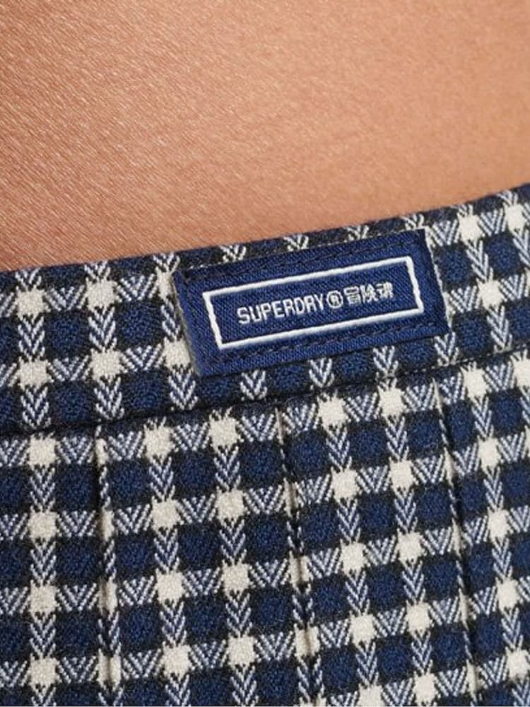 Superdry Blue Vintage Womens Pleated Mini Skirt - Image 4 of 4