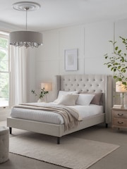 Wool Blend Natural Stone Grayson Upholstered Bed Frame - Image 1 of 8