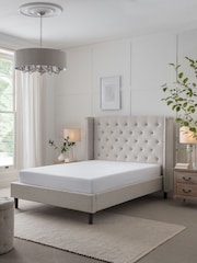 Wool Blend Natural Stone Grayson Upholstered Bed Frame - Image 2 of 8