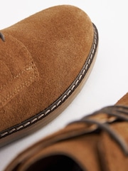 Tan Brown Suede Derby Shoes - Image 6 of 7