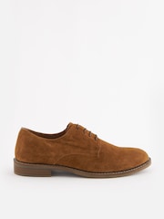 Tan Brown Suede Derby Shoes - Image 2 of 7