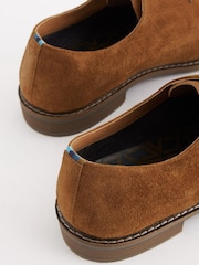 Tan Brown Suede Derby Shoes - Image 3 of 7