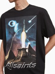AllSaints Black Andromeda Short Sleeves 100% Cotton Crew T-Shirt - Image 3 of 5
