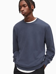 AllSaints Blue 100% Cotton Haste Crew T-Shirt - Image 1 of 4