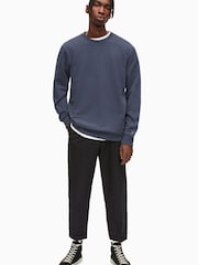 AllSaints Blue 100% Cotton Haste Crew T-Shirt - Image 2 of 4