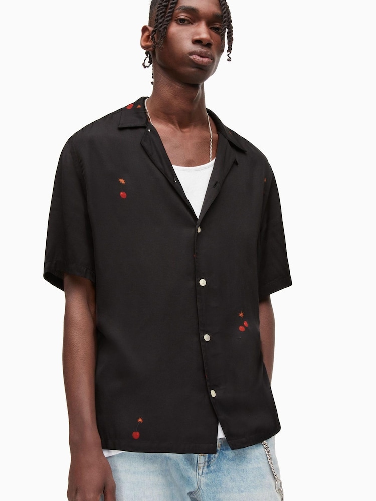 AllSaints Black Cherry Bomb Shirt - Image 1 of 6 AllSaints Black Cherry Bomb Shirt - Image 1 of 6