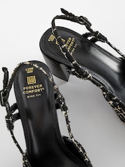 Monochrome Forever Comfort® Square Toe Slingback Block Heel Shoes - Image 10 of 12