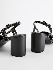 Monochrome Forever Comfort® Square Toe Slingback Block Heel Shoes - Image 11 of 12