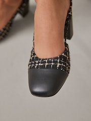 Monochrome Forever Comfort® Square Toe Slingback Block Heel Shoes - Image 5 of 12