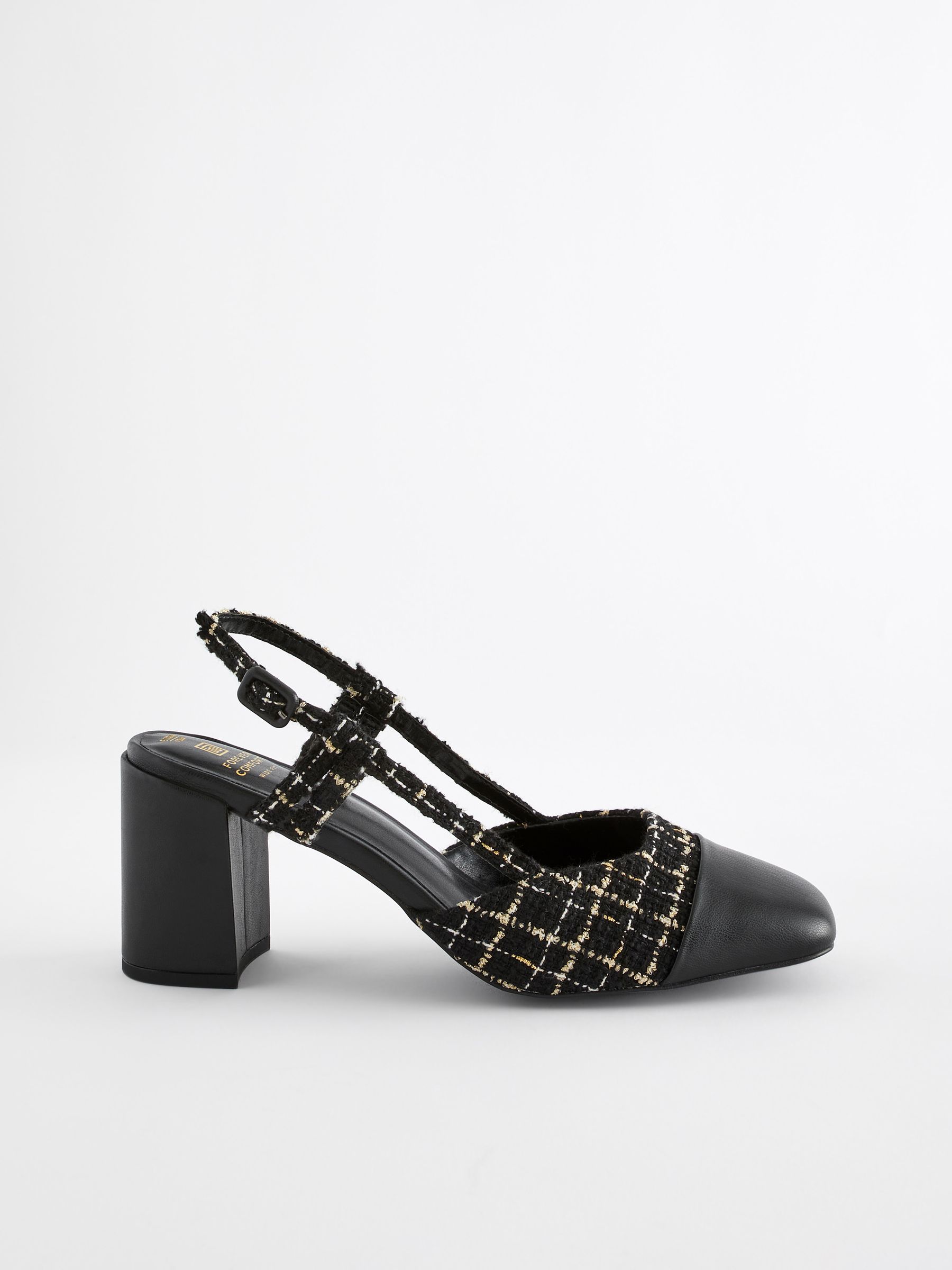 Buy Monochrome Forever Comfort® Square Toe Slingback Block