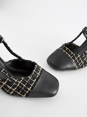 Monochrome Forever Comfort® Square Toe Slingback Block Heel Shoes - Image 8 of 12
