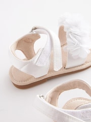 White Bridesmaid Collection Corsage Sandals - Image 2 of 4