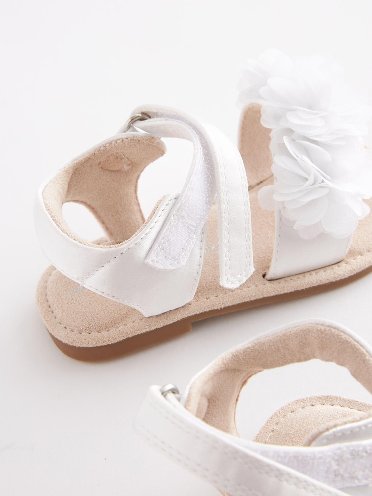 White Bridesmaid Collection Corsage Sandals - Image 2 of 4