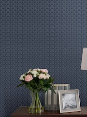 Laura Ashley Midnight Seaham 10M Wallpaper - Image 1 of 4