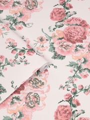 Laura Ashley Coral Pink Hollyhocks 10M Wallpaper - Image 3 of 4