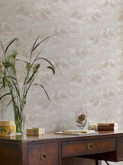 Laura Ashley Dove Grey Swans 10M Wallpaper - Image 1 of 4
